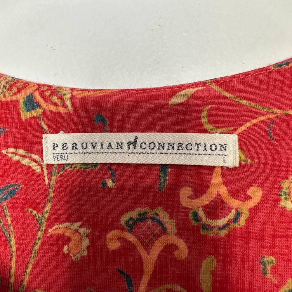 Peruvian Connection Artemis Tunic Top Size L Flor… - image 5